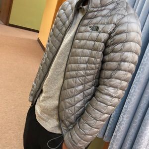 Grey north face thermal ball full zip large